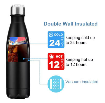 Venda Quente 500 ml de aço inoxidável isolado garrafa de água de vácuo garrafa de aço personalizada