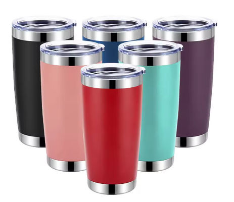 20 oz de aço inoxidável isolado para vinho, revestido com pó sustentável