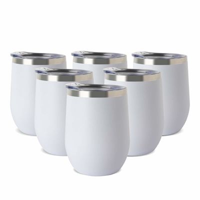 projeto de aço inoxidável branco da parede do dobro da caneca de café 12oz para a isolação dos muitos tempos