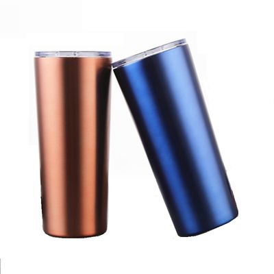 o gelo de aço inoxidável azul vermelho da secadora de roupa do café 17oz/bebida quente agride com palhas