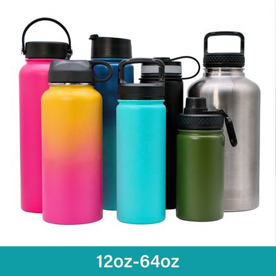 12oz - vácuo isolado de aço inoxidável da parede do dobro da garrafa 64oz isolado