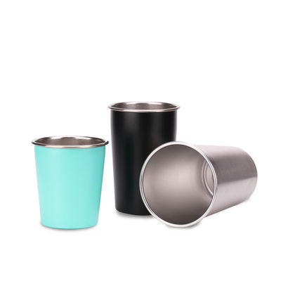 Caneca de aço inoxidável da pinta do metal da garrafa de água parede revestida inquebrável do pó da única